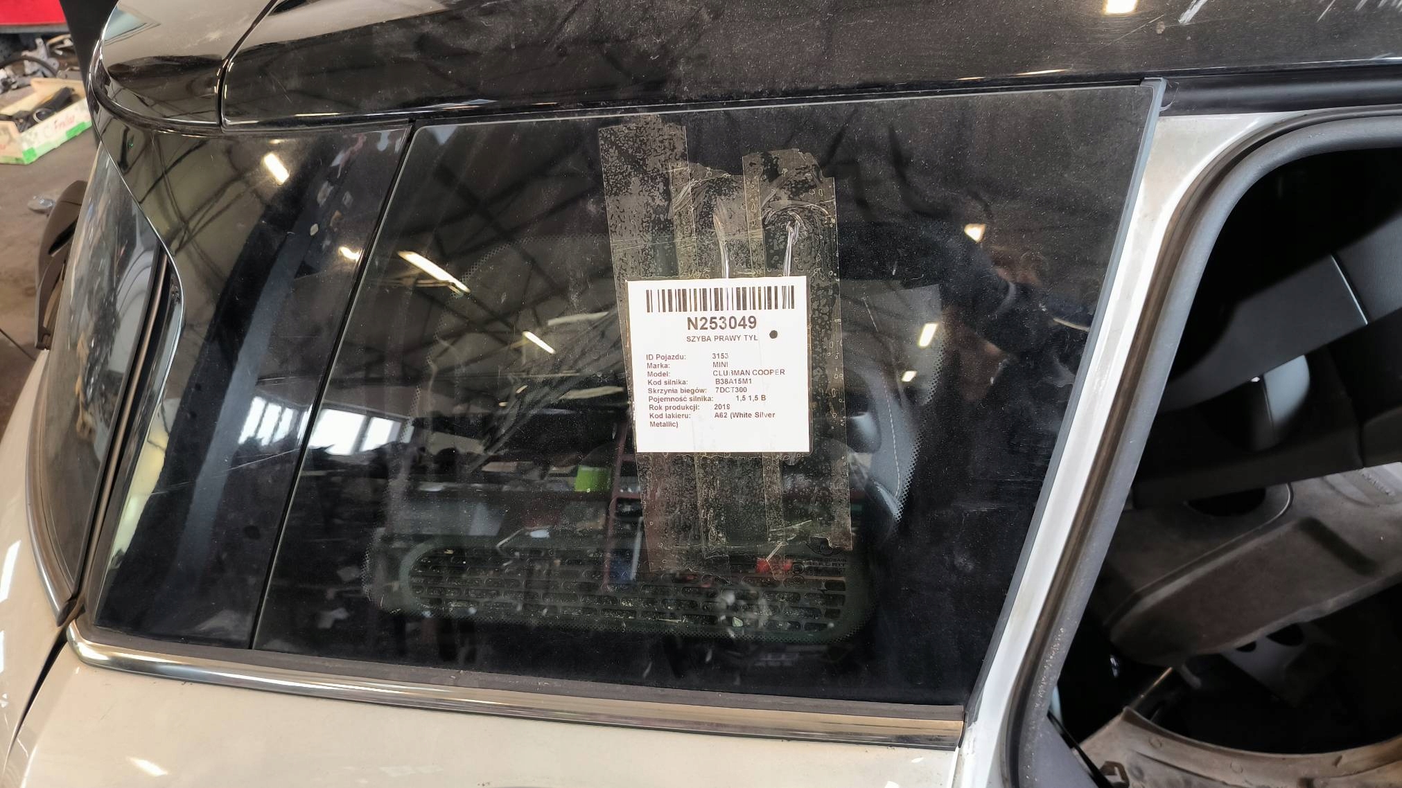 window right rear part MINI CLUBMAN COOPER
