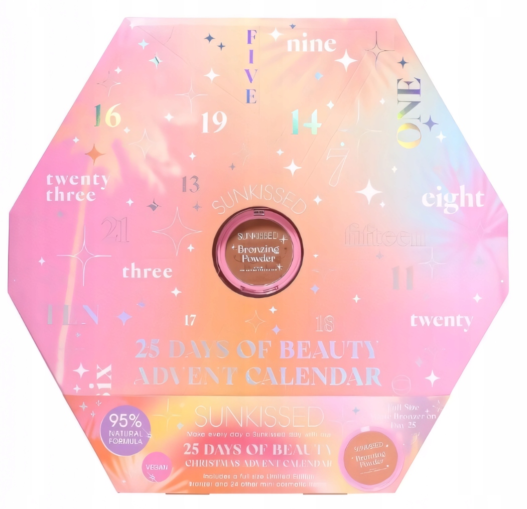 Адвент-календарь Sunkissed 25 Days of Beauty, сюрпризы для макияжа