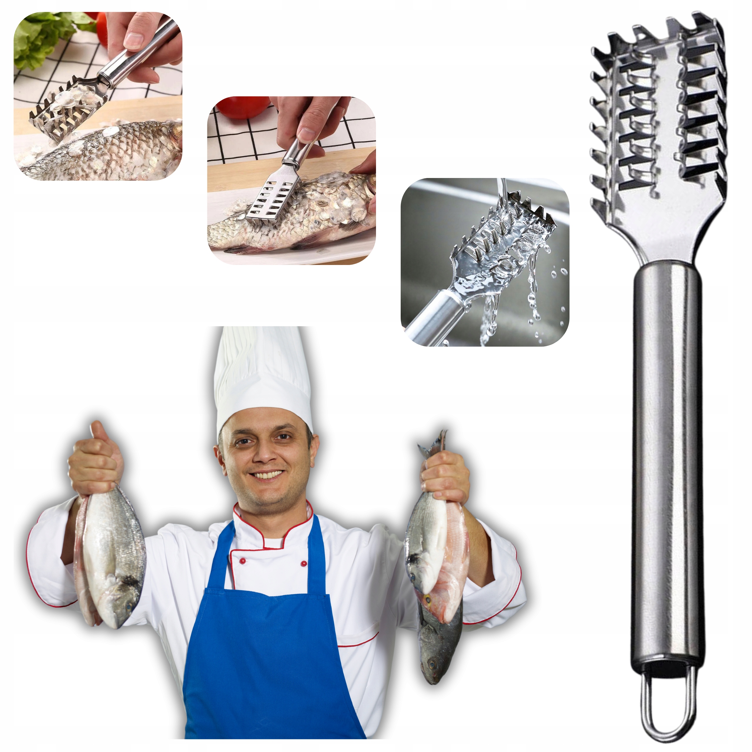 Skrobak Do Ryb Do Łusek Skrobaczka Tarka Do Czyszczenia Ryb Metalowa Nexa
