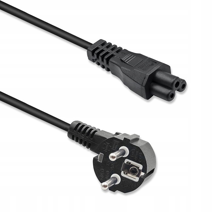 Kabel zasilający kątowy Schuko Iec C5 koniczynka 3x1.0mm2 |1.5m