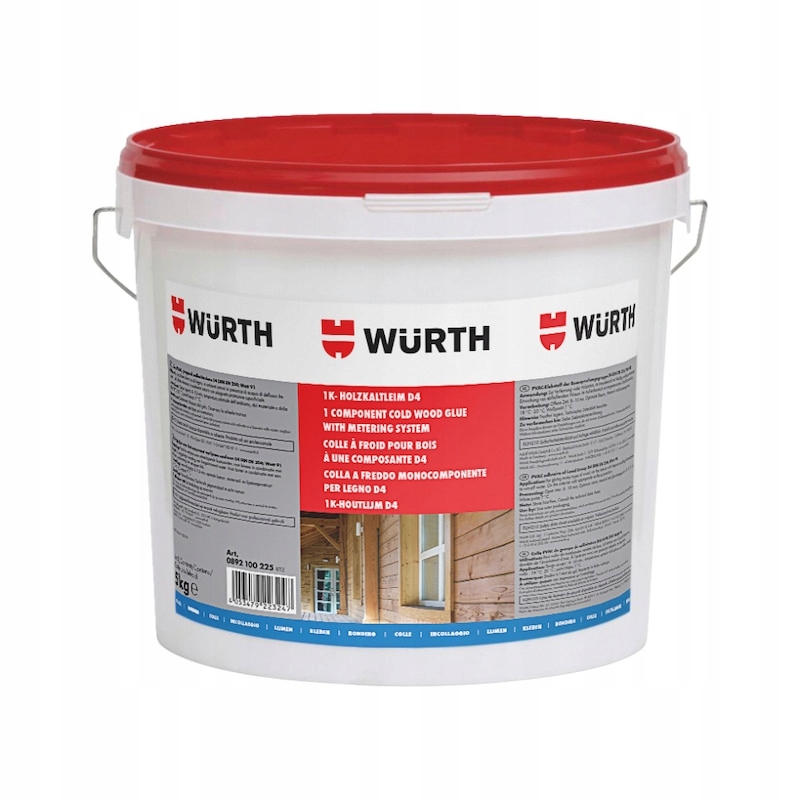 Lepidlo na dřevo D4 studené 1-složkové na okna schodů Wurth 12 kg