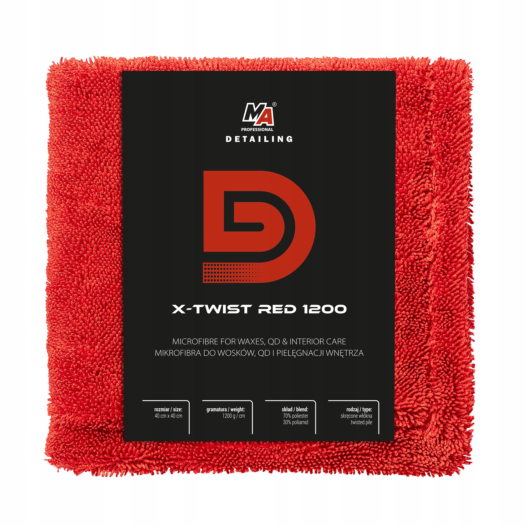 Ma Professional Detailing X-twist Red 1200 Mikrofibra Do Wosków I Wnętrza
