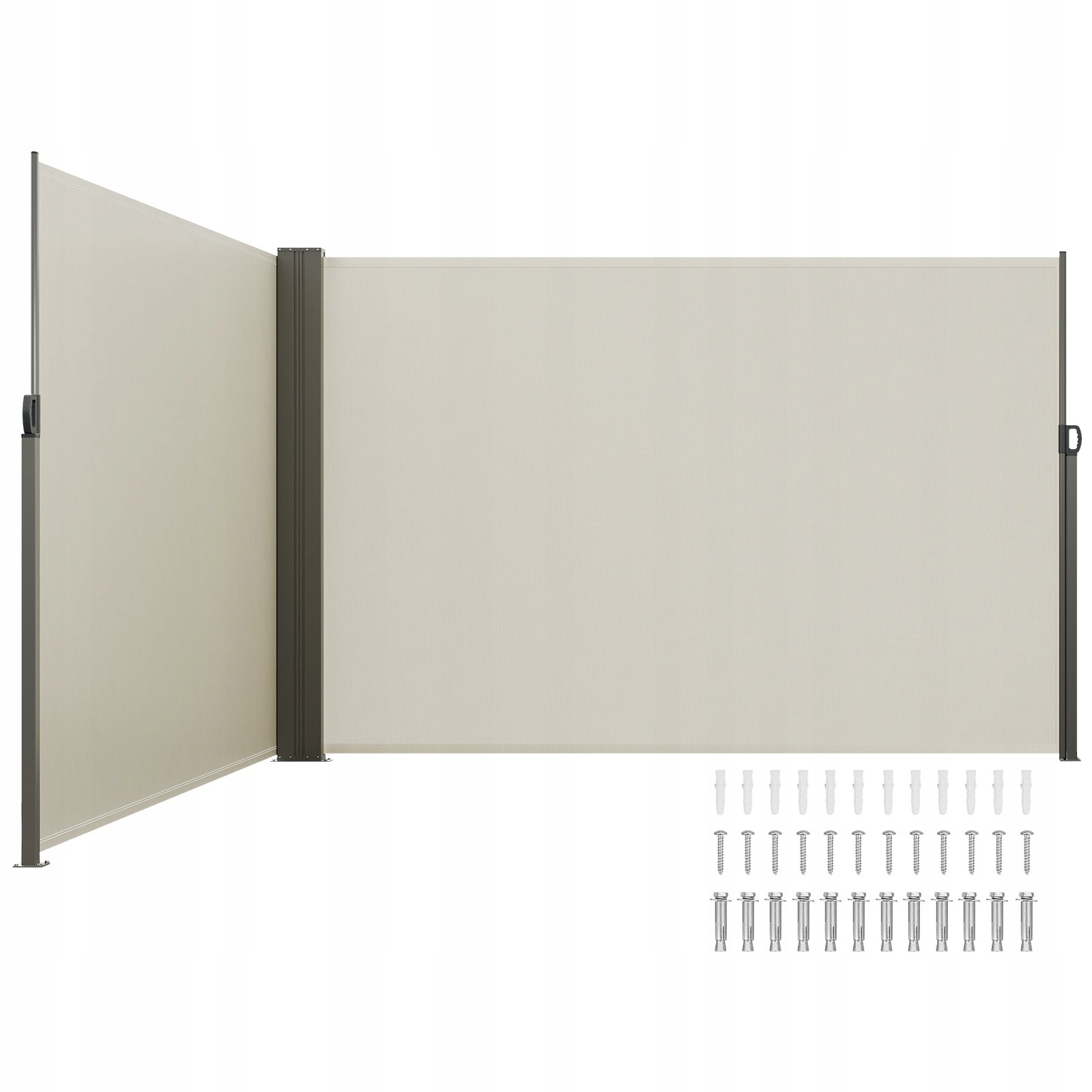 Boční markýza 2 m x 6 m, rolovací, ochrana soukromí, terasa balkon
