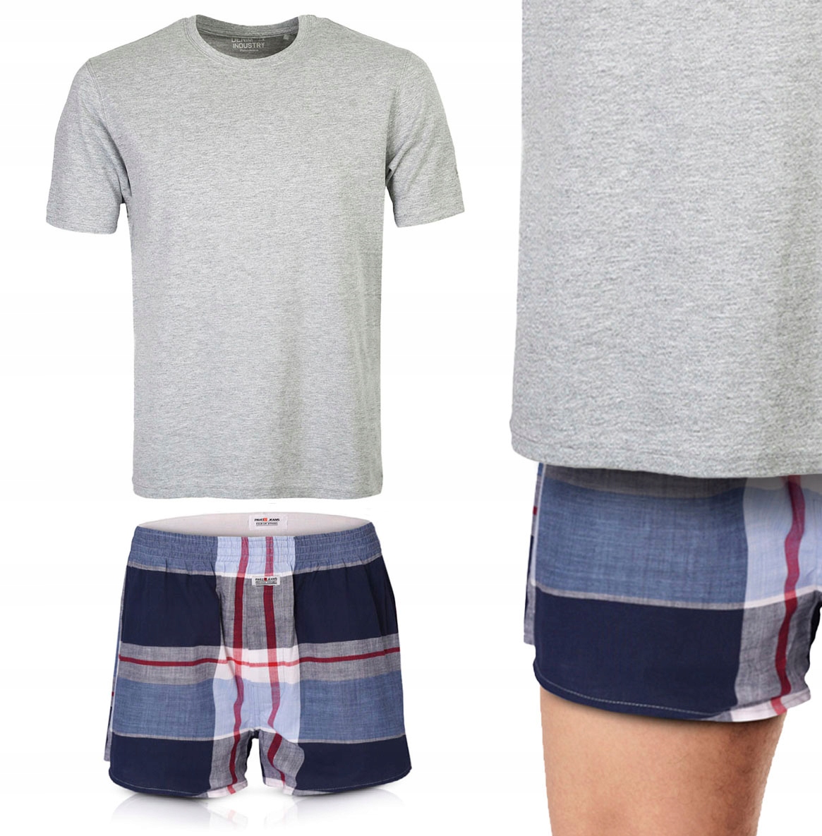 Pánské Bavlněné Pyžamo Sada triček s krátkým rukávem a šortky M Pako Jeans