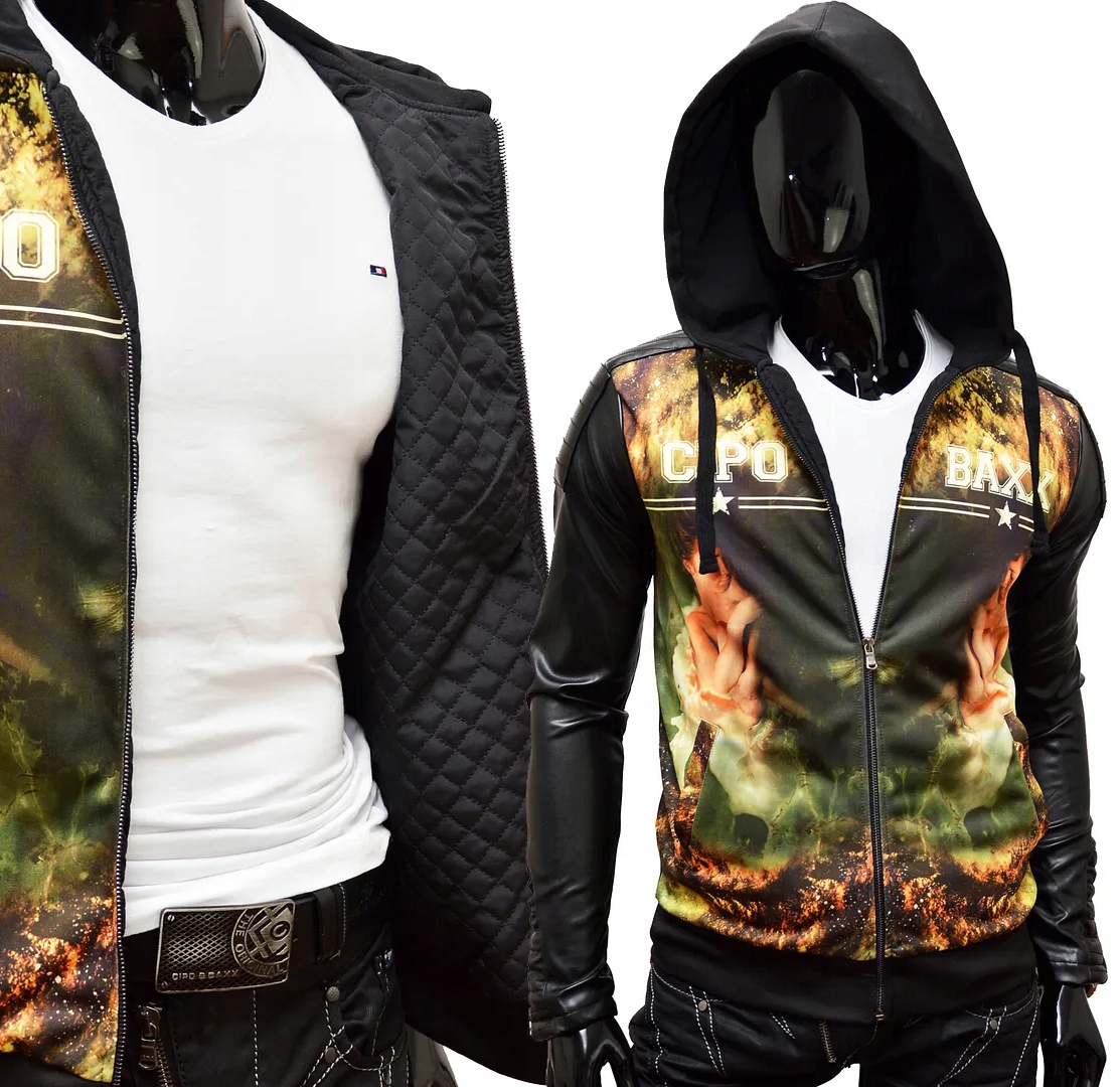 Mikina Cipo Baxx Bunda s podšívkou z kůže