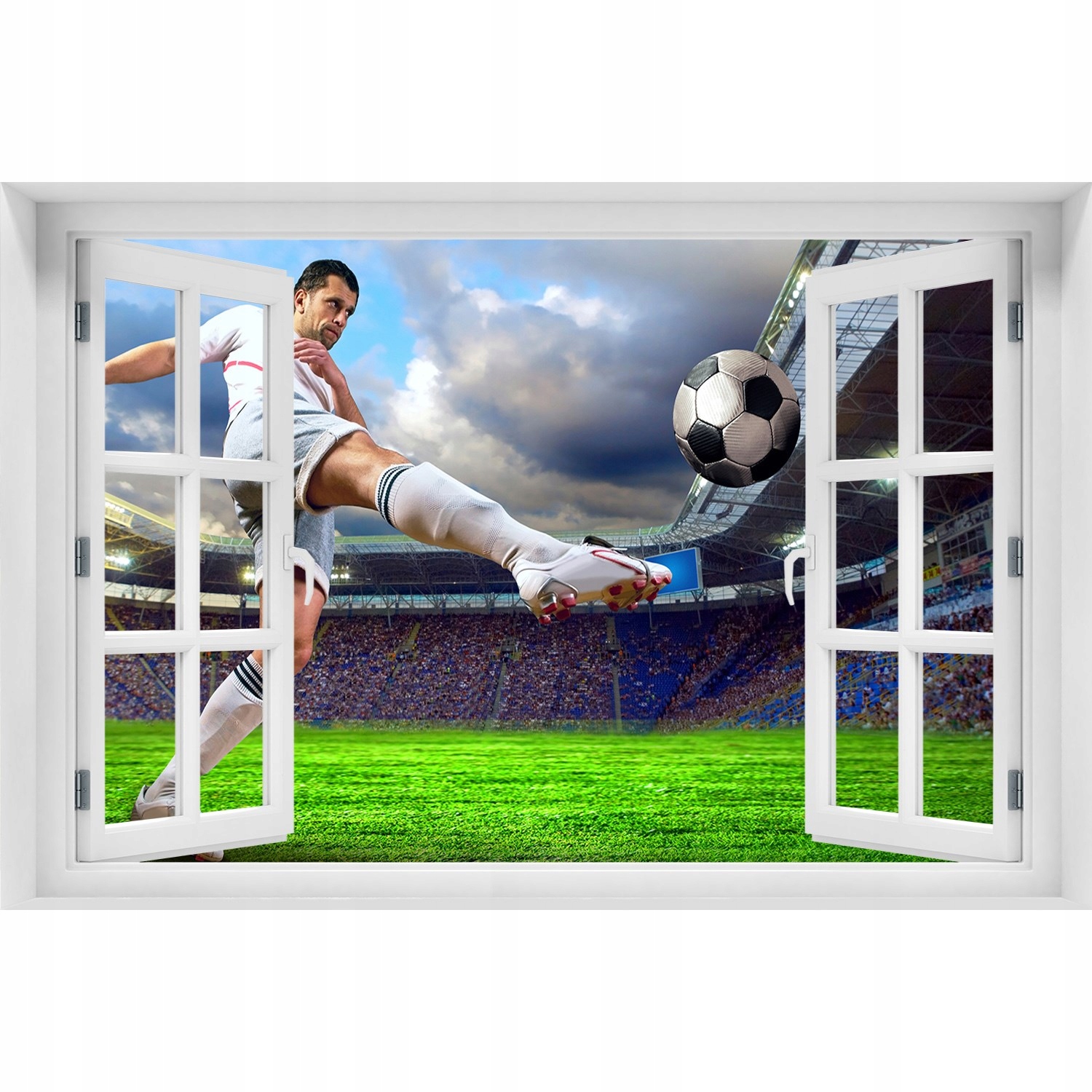 

Fototapeta Naklejka na ścianę Piłkarz na stadionie