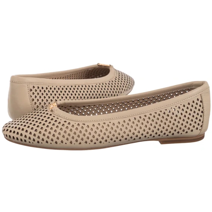 Dámské ažurové boty Klasické baleríny Wojas Béžová kůže 44056-54