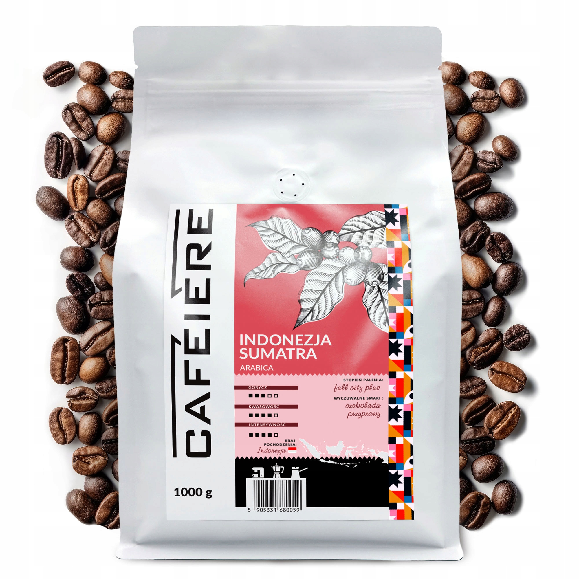 Levně Káva zrnková 1 kg Indonésie 100% Arabica Čerstvě pražená Sumatra Mandheling