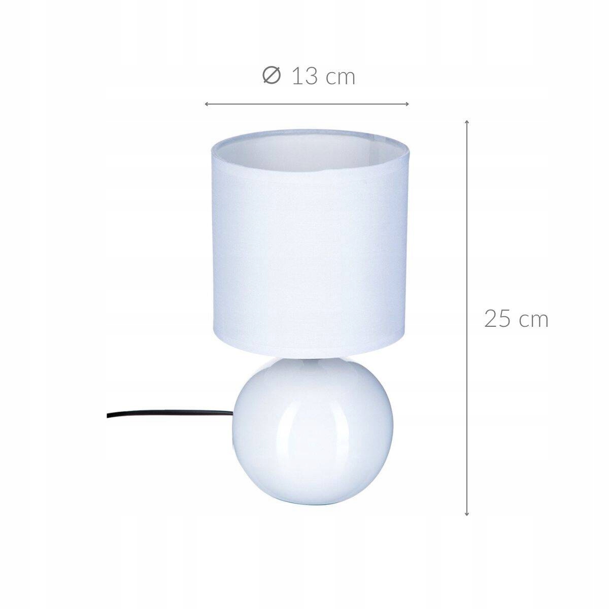 LAMPKA NOCNA BIAŁA CERAMICZNA DO SYPIALNI STOŁOWA Kolor biały