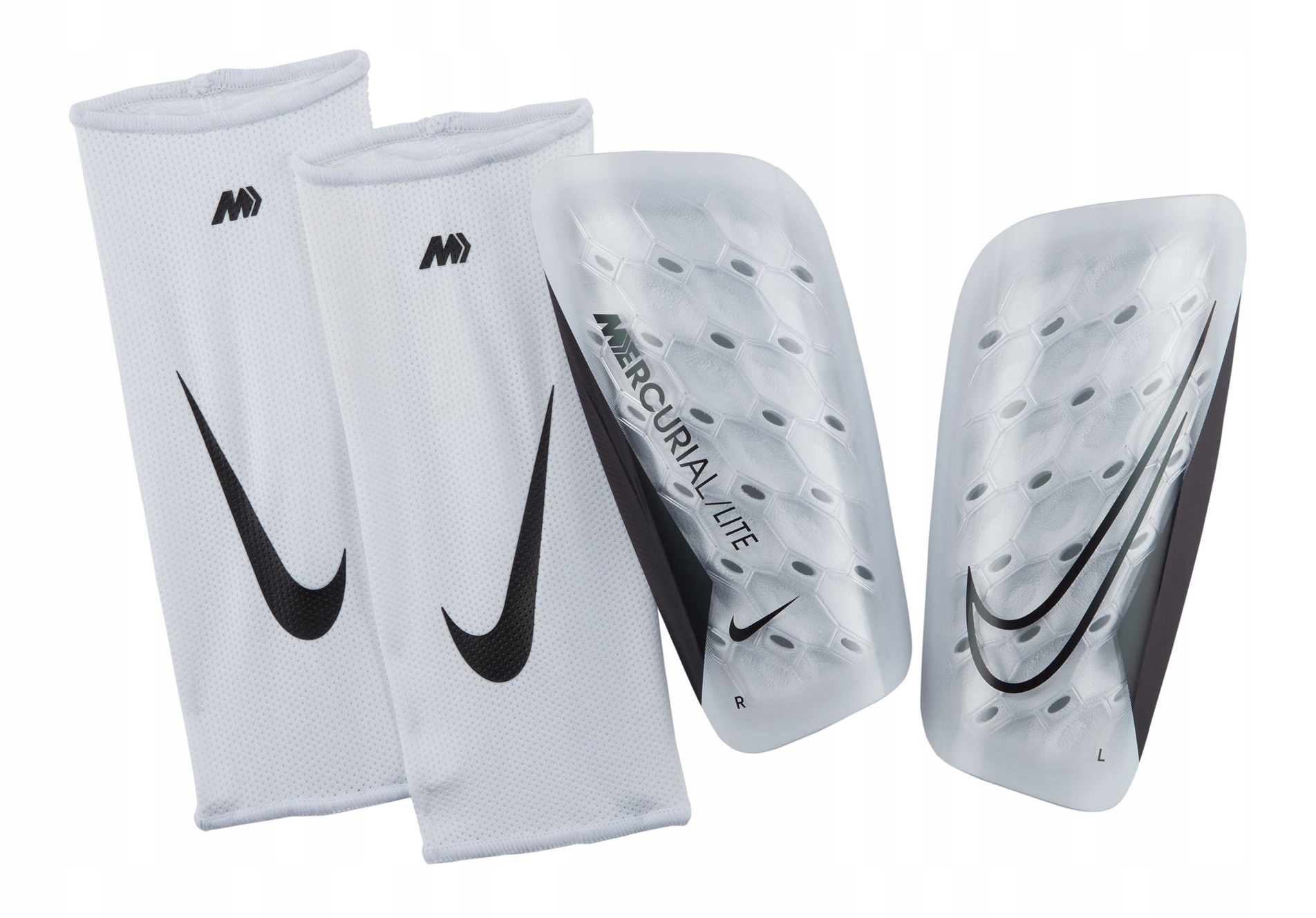 Ochraniacze Piłkarskie Nagolenniki Piłkarskie Nike Mercurial Lite Białe L