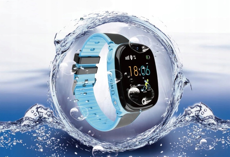 SMARTWATCH ZEGAREK DZIECI SIM LOKALIZATOR GPS LBS Kolor niebieski