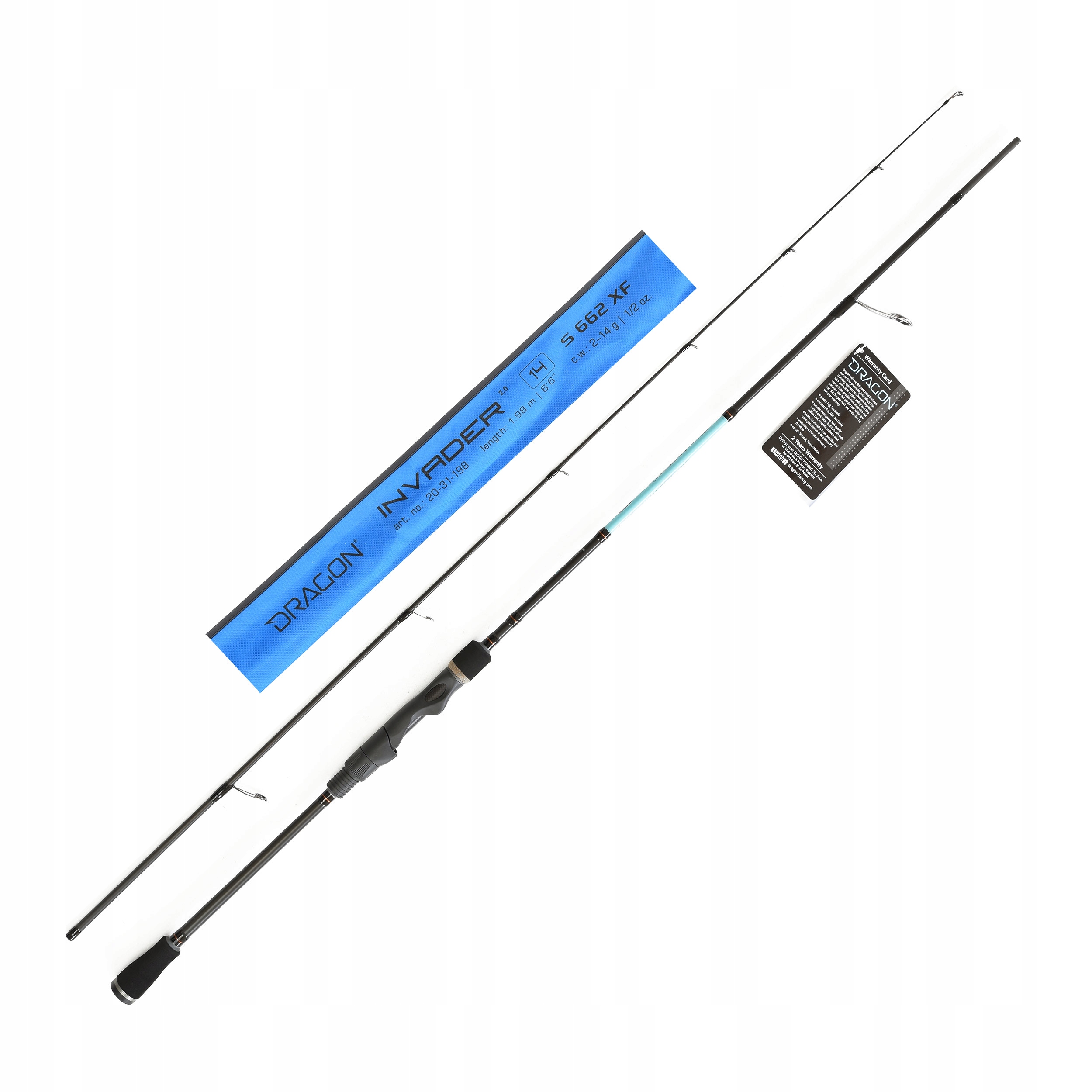 Wędka spinningowa Dragon Invader 2.0 Spinn 1.98m 2-14g bardzo szybka akcja