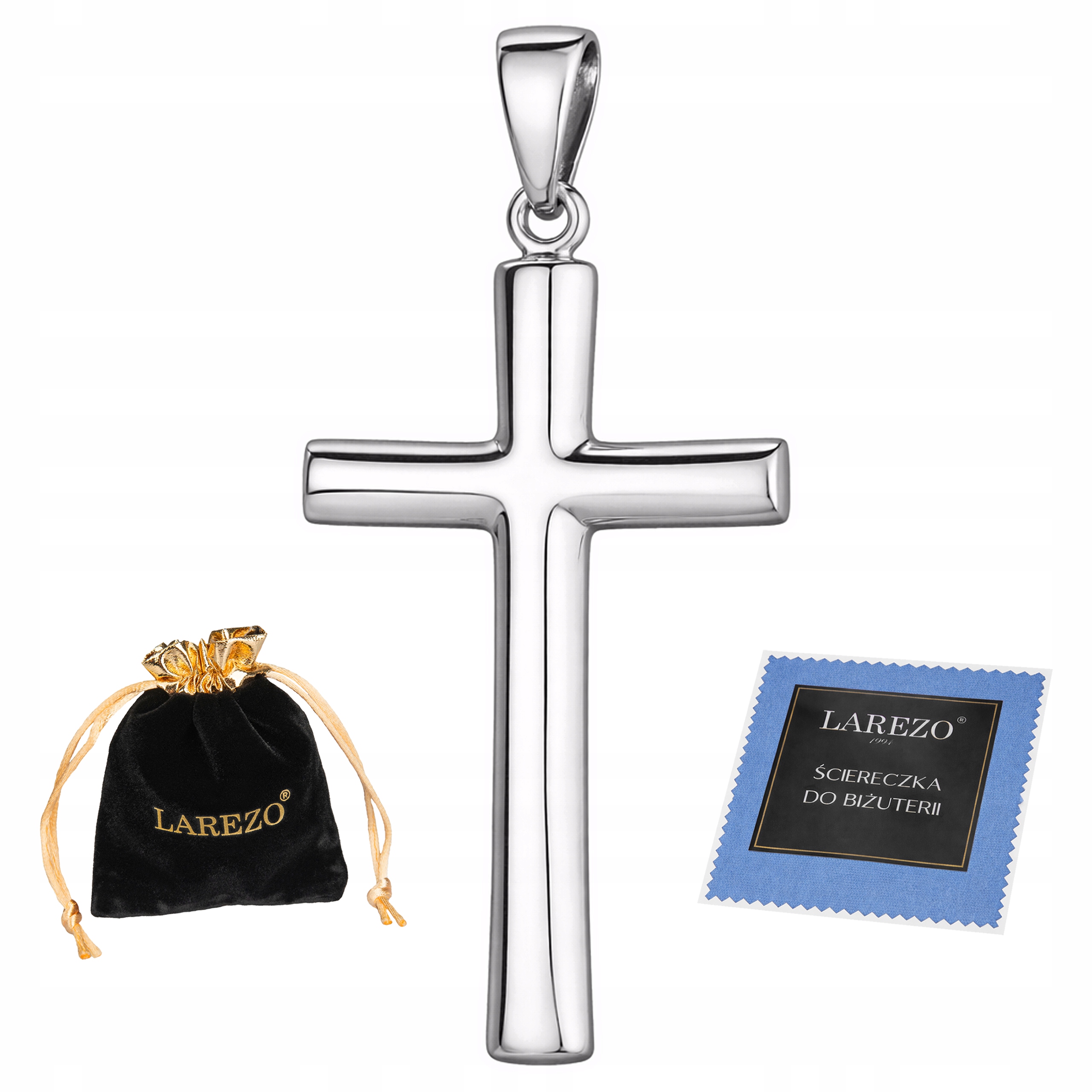 Přívěsek Křížek na řetízek Stříbrný Rhodiovaný Pánský Velký Kříž Stříbro 925