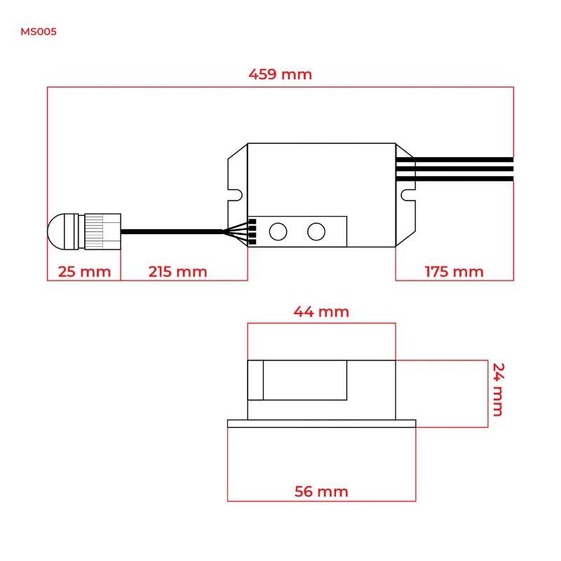Czujnik ruchu PIR z sondą, IP20, biały Kod producenta MS005
