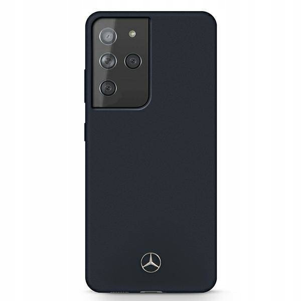 Etui Mercedes Silicone Line na Samsung Galaxy S21 Ultra niebieskie