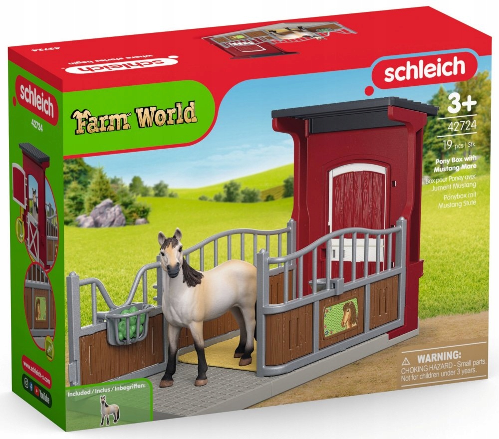 Schleich Farm Boks dla kucyka z klaczą mustanga 42724
