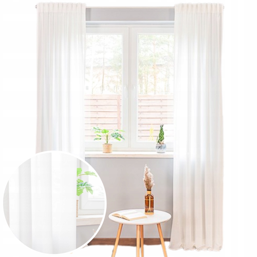 

Zasłona Basic na taśmie gotowa 145x260 cm biała