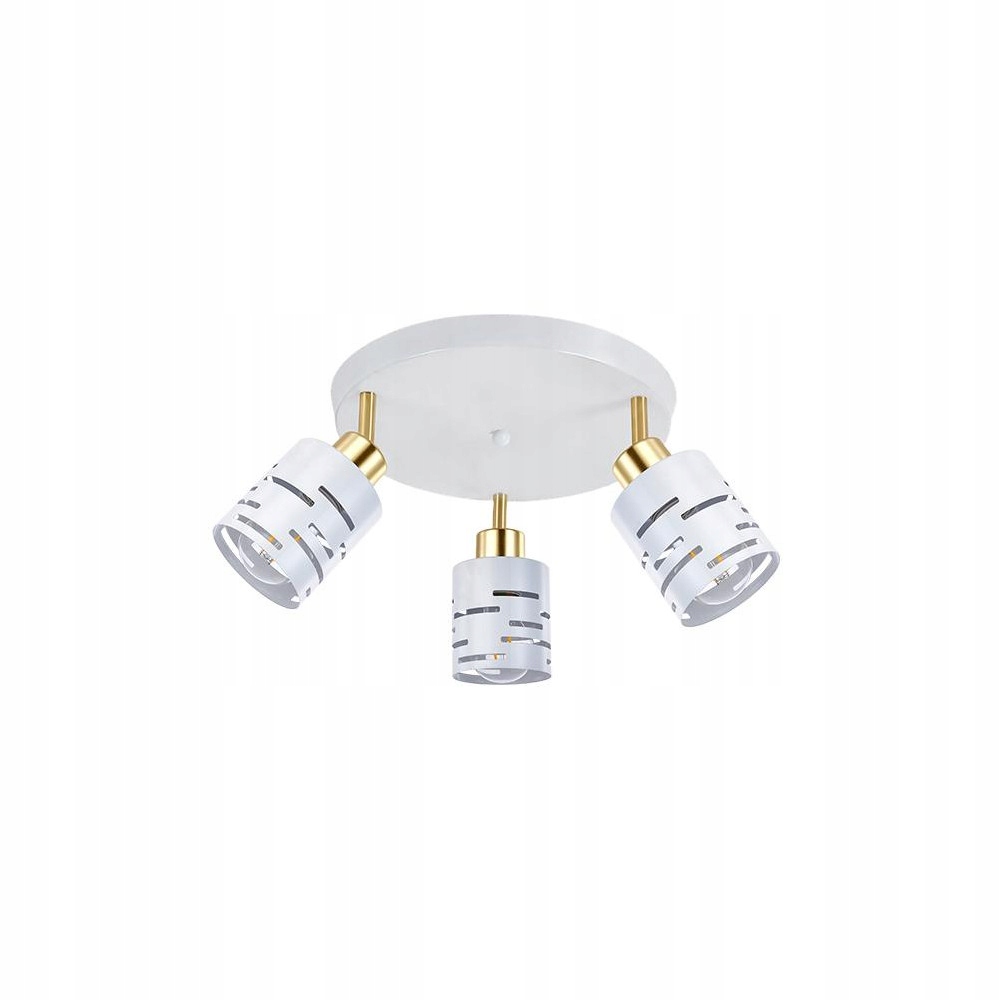 Led Nástěnné Svítidlo Elen 3X E27 Pohyblivé Bílé Zlaté Ocel 35 W