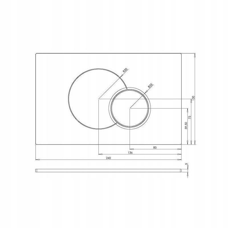 Przycisk spłukujący do WC Koło ECLIPSE 2 biały Marka Koło