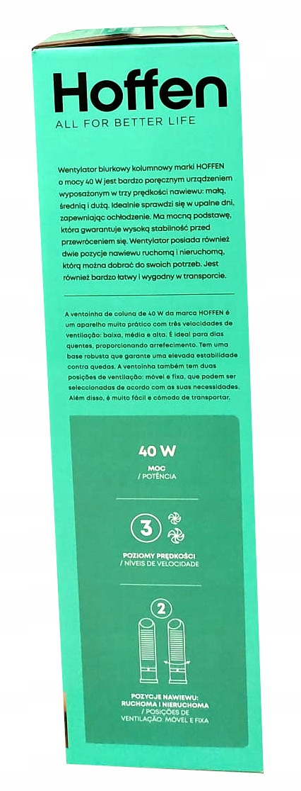 HOFFEN WENTYLATOR WIATRAK BIURKOWY KOLUMNOWY 40 W Marka Hoffen