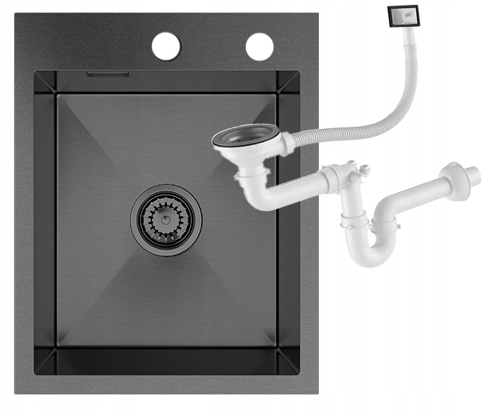 Oceľový Drez Jednokomorový, Čierny BARI40