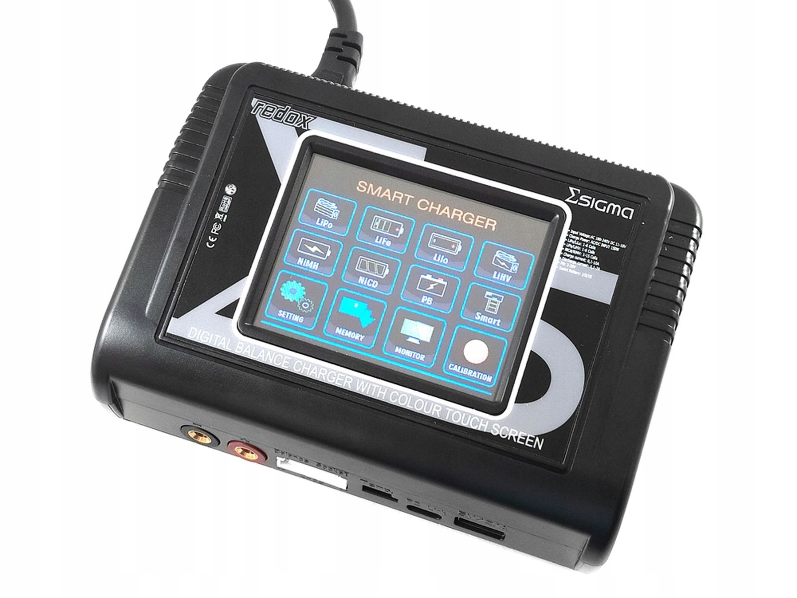 Nabíječka Redox Sigma s vestavěným napájecím zdrojem barevný dotykový zobrazuje