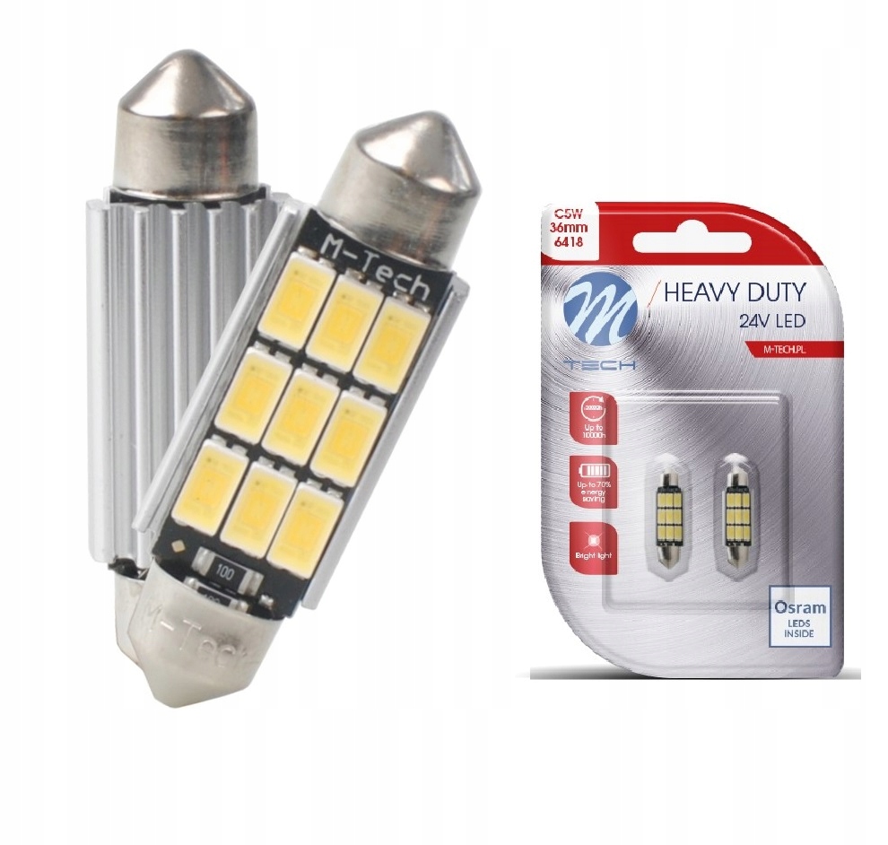 

24V Tir Osram Led Żarówki C10W 36mm Canbus mocne
