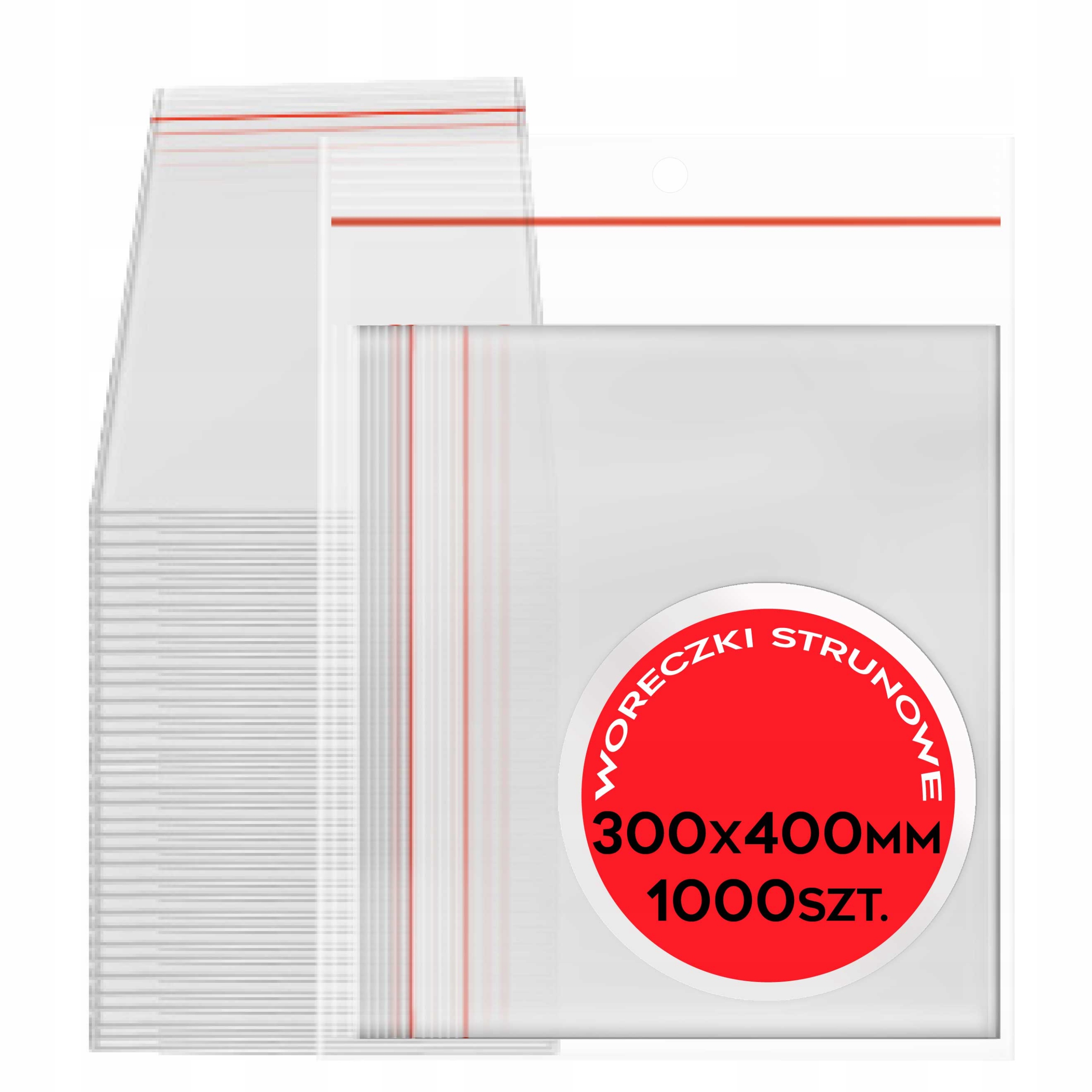 Woreczki Strunowe 300x400 mm Przezroczyste Worki Foliowe 100 szt