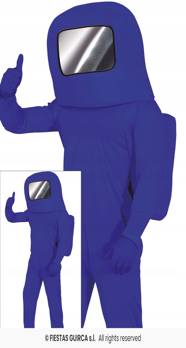 Kostým astronauta Modrý Kostým kosmonauta Among Us Impostor M