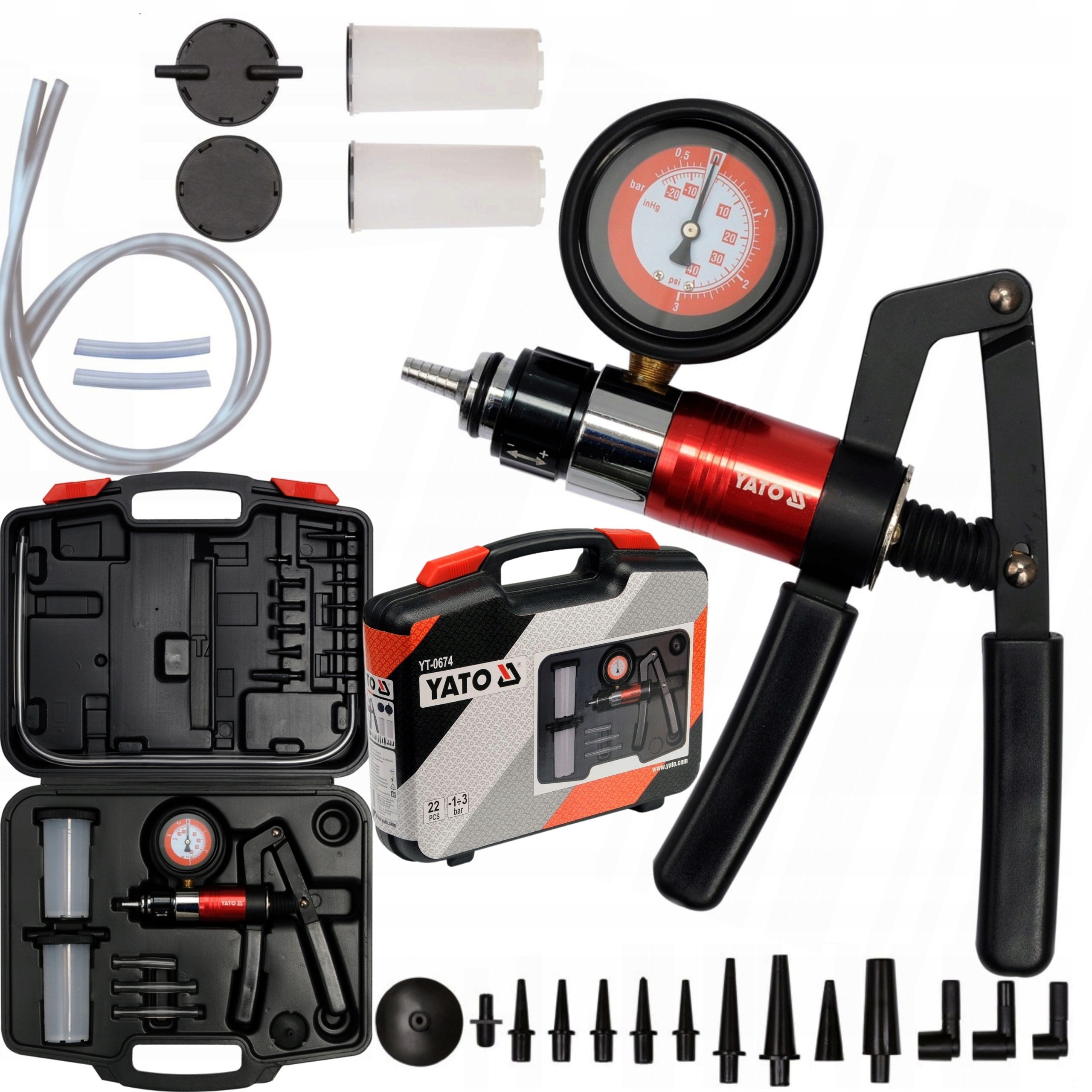 YATO PRÓŻNIOWA POMPKA CIŚNIENIOWA PODCIŚNIENIOWA ODPOWIETRZANIA UKŁADU HAM.