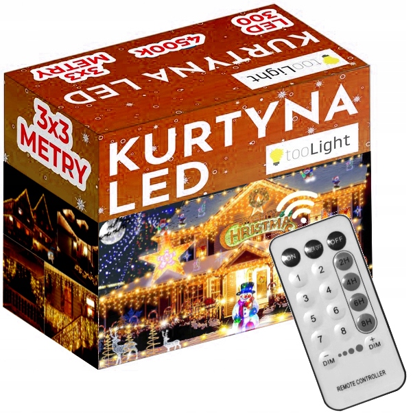 

Kurtyna Świetlna Led Lampki Na Okno 3x3 Wewnętrzna