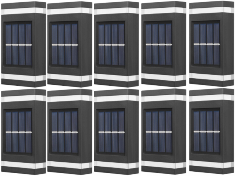 10x Venkovní solární Led lampa Světlo Nástěnné svítidlo se senzorem soumraku