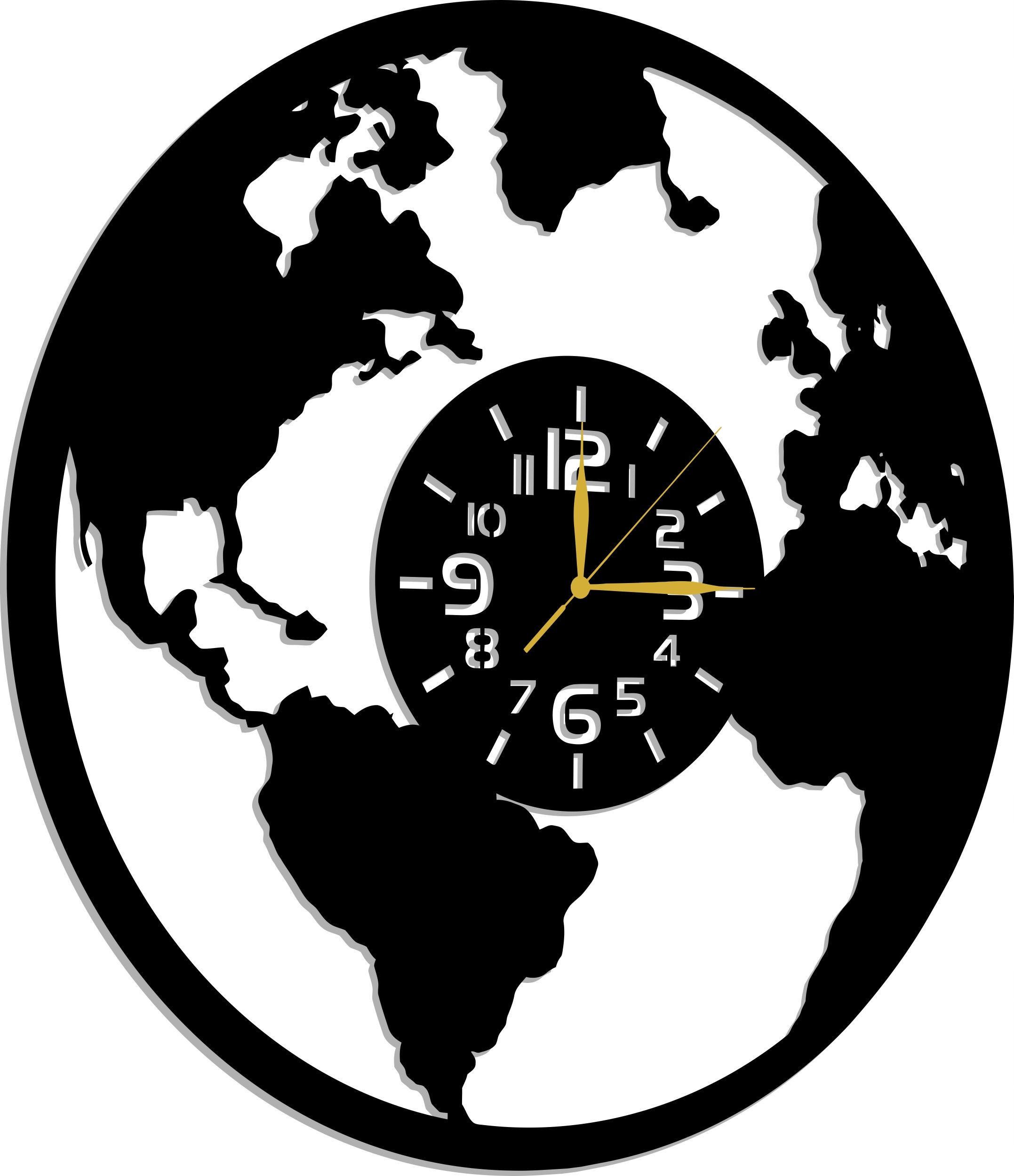 Hodiny Pro Cestovatele Planeta Země Cestování Ekologie Dárek 60 CM 3D