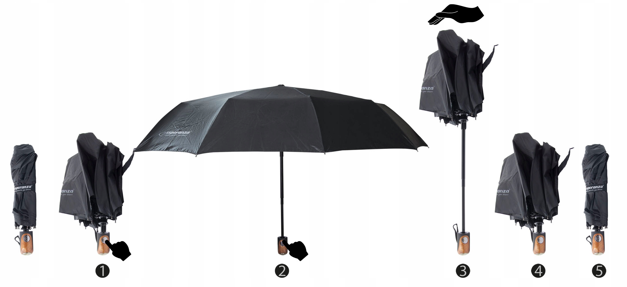 PARASOL Parasolka AUTOMATYCZNY Automat Składany XL Model Milan