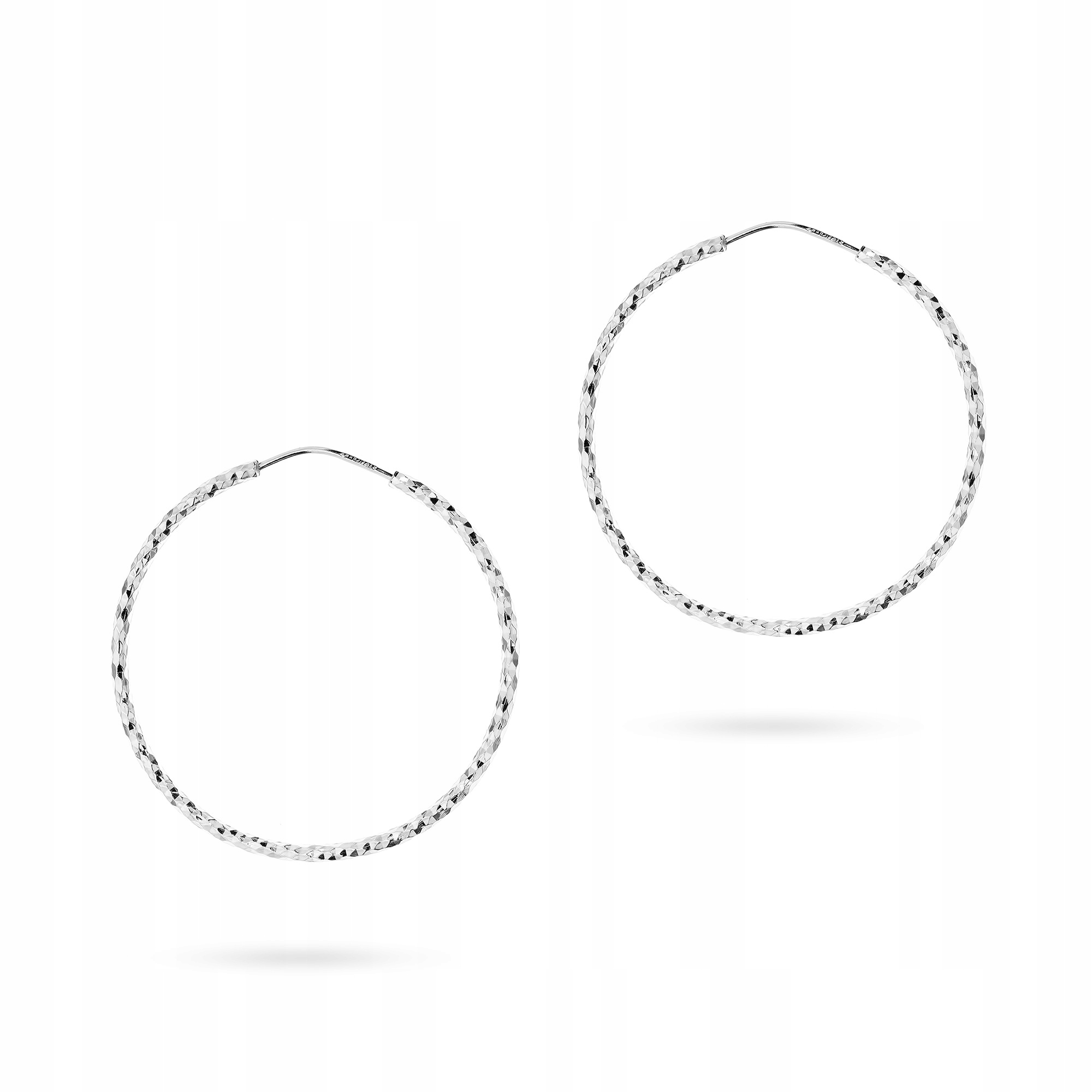 Stříbrné Náušnice Dámské ryzost 925 Diamantová kolečka Kolečka 45 mm Kreol