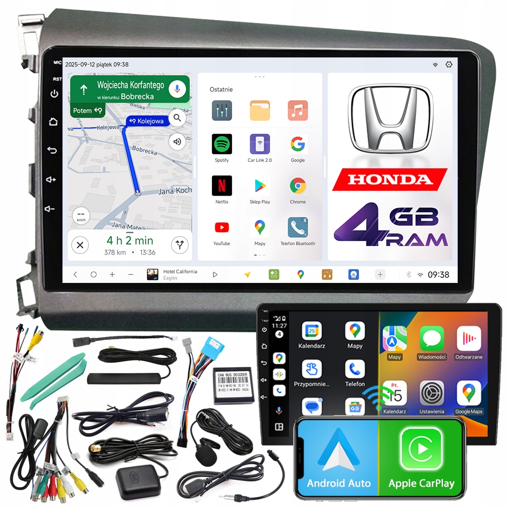 Autorádio Ncs D9 Honda CIVIC 9 2012-2015 Android Navigace 4GB Lte