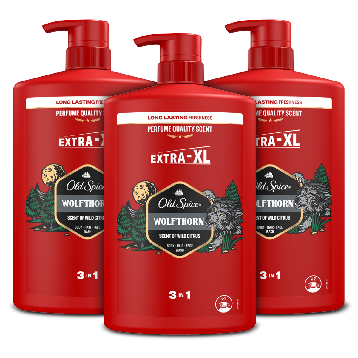 Zestaw Old Spice Wolfthorn Żel pod prysznic, szampon, płyn 3w1 XXL 1000mlx3