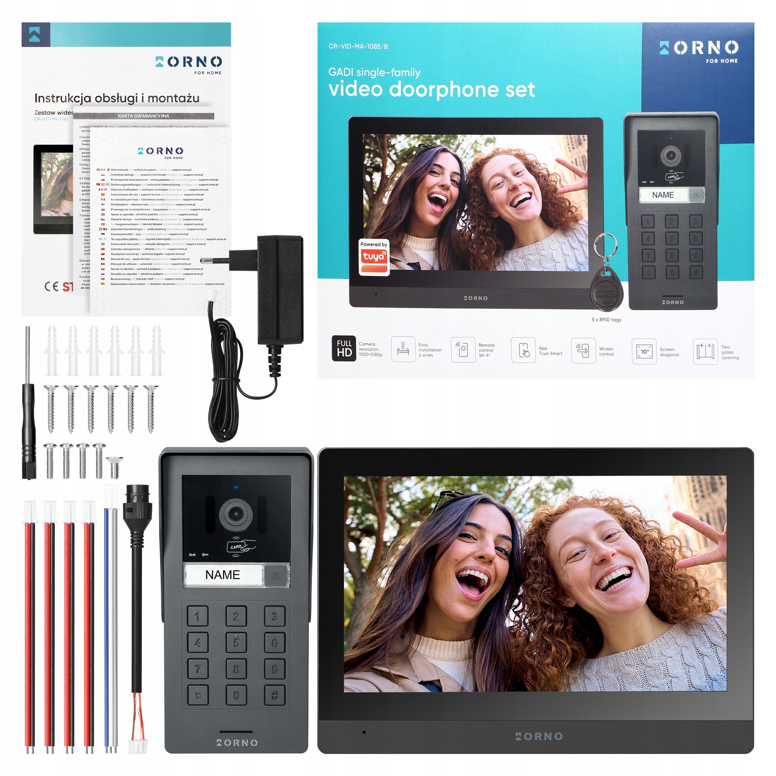 Videovrátnik video interkom Wifi Aplikácia Tuya Full Hd Šifrovač