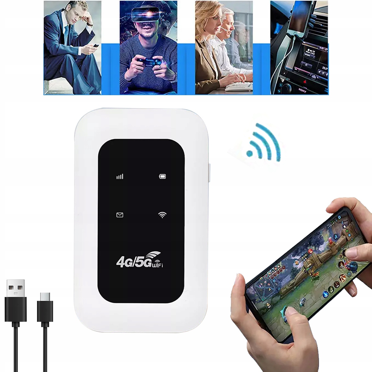 Router mobilny 4G Lte Wi-fi na karta Sim WiFi z baterią 2100 mAh