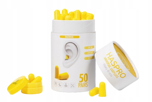Haspro Tube 50 zatyczki do uszu 50 par żółte Yell