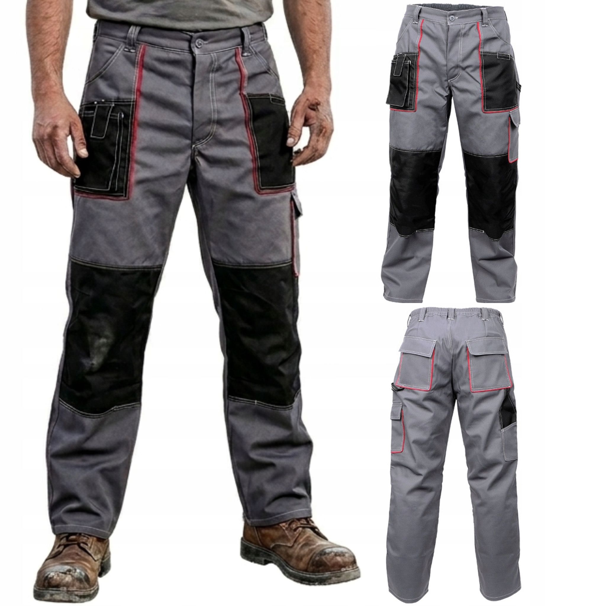 Męskie Spodnie Robocze Mocne spodnie Do Pasa ochronne Polski Producent 4XL