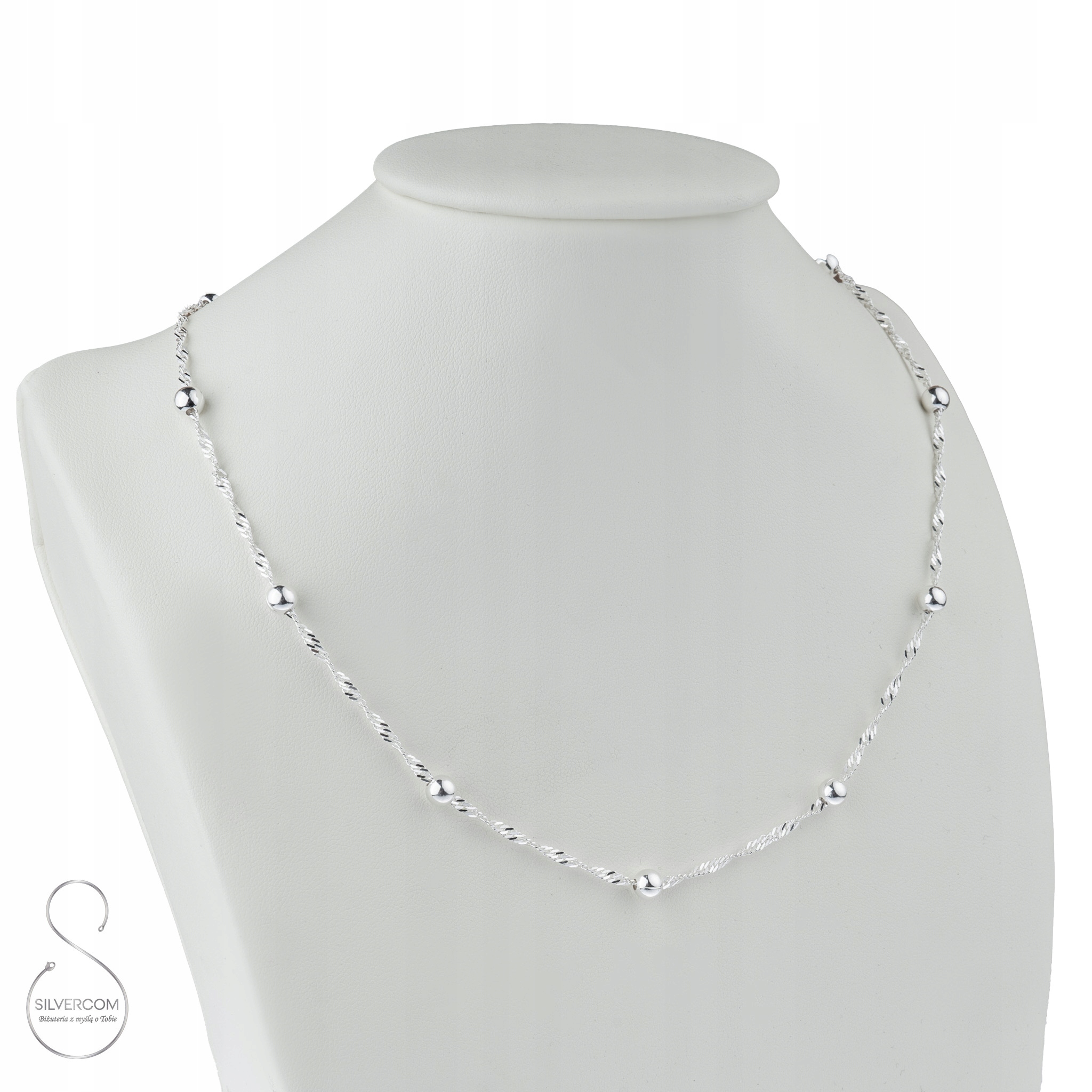 Stříbrný Řetízek Ag 925 Singapur Kuličky Tlusté 55 CM Jako Dárek