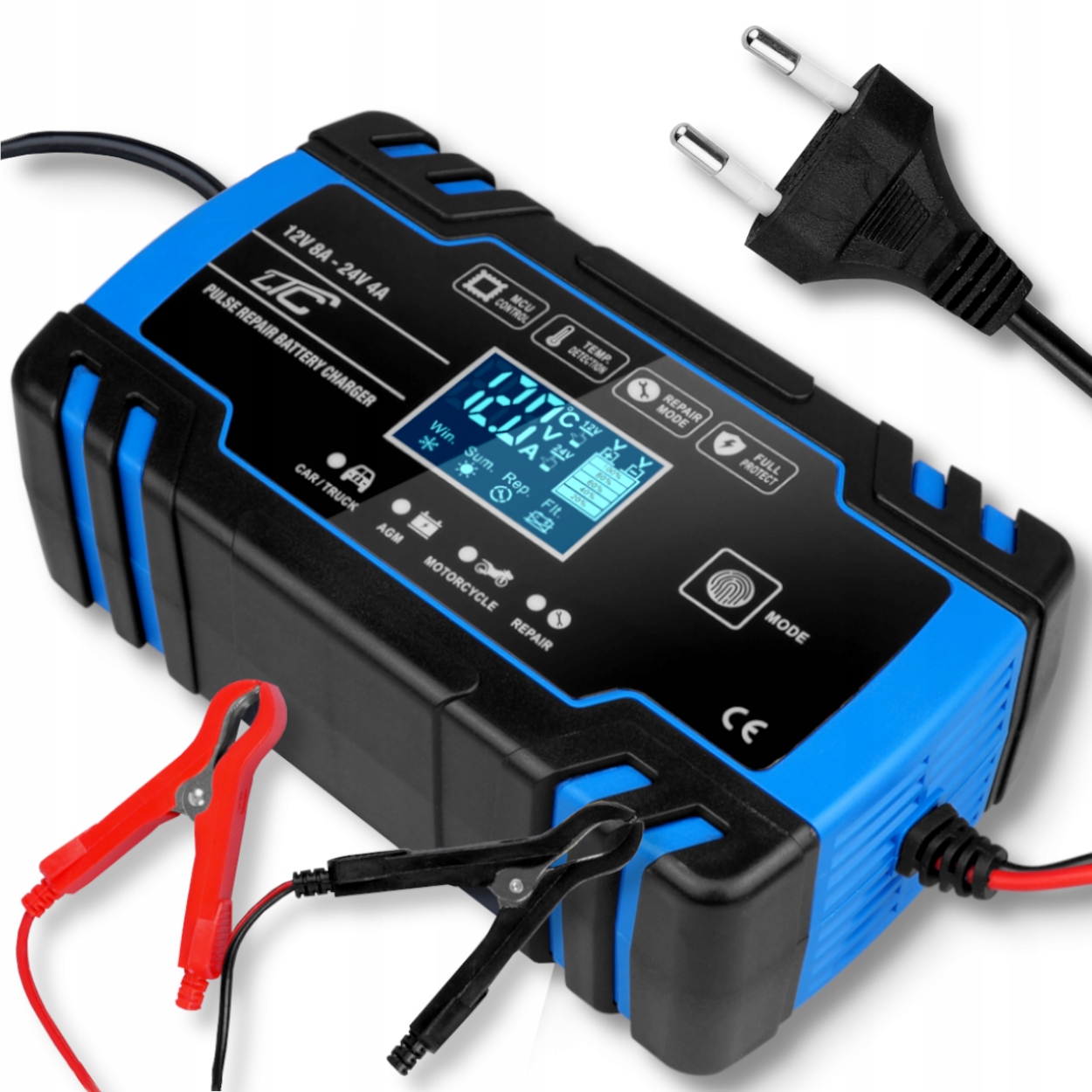 

Mocna Ładowarka Akumulatorowa LCD 12V 8A 24V 4A