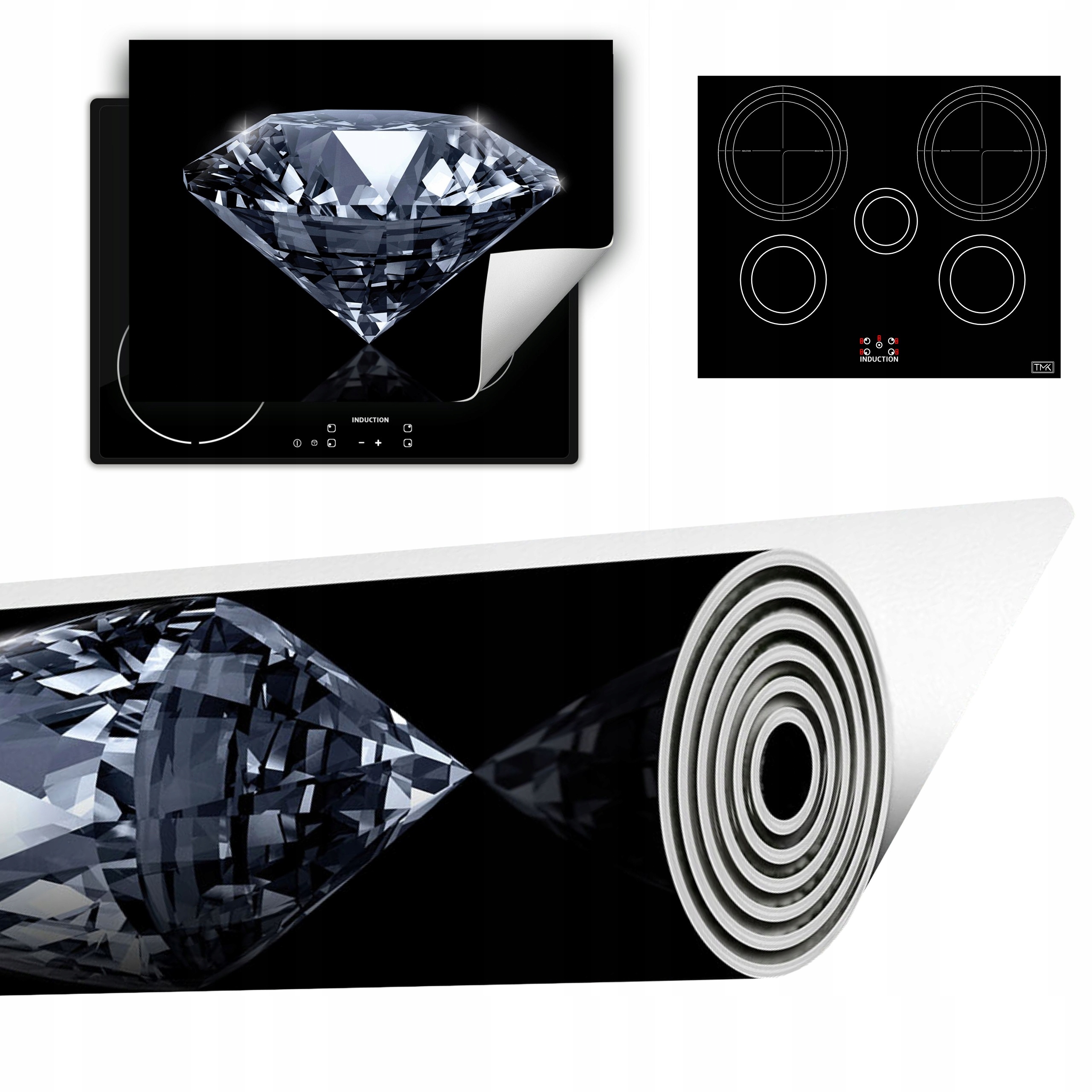 Vinylová Podložka Do Kuchyně Více Místa 70x52 černá diamant