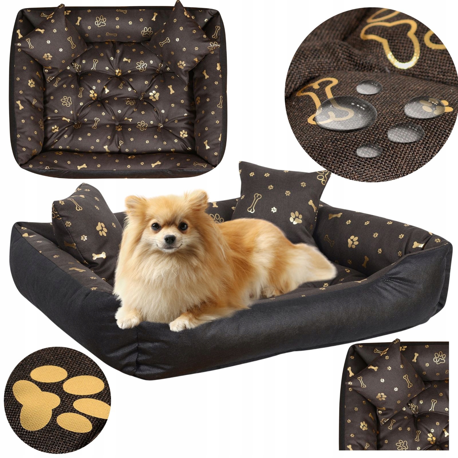 Pelíšek Pro Středního Psa Kotec Kosti Voděodolné Pohodlné L 75x65 cm