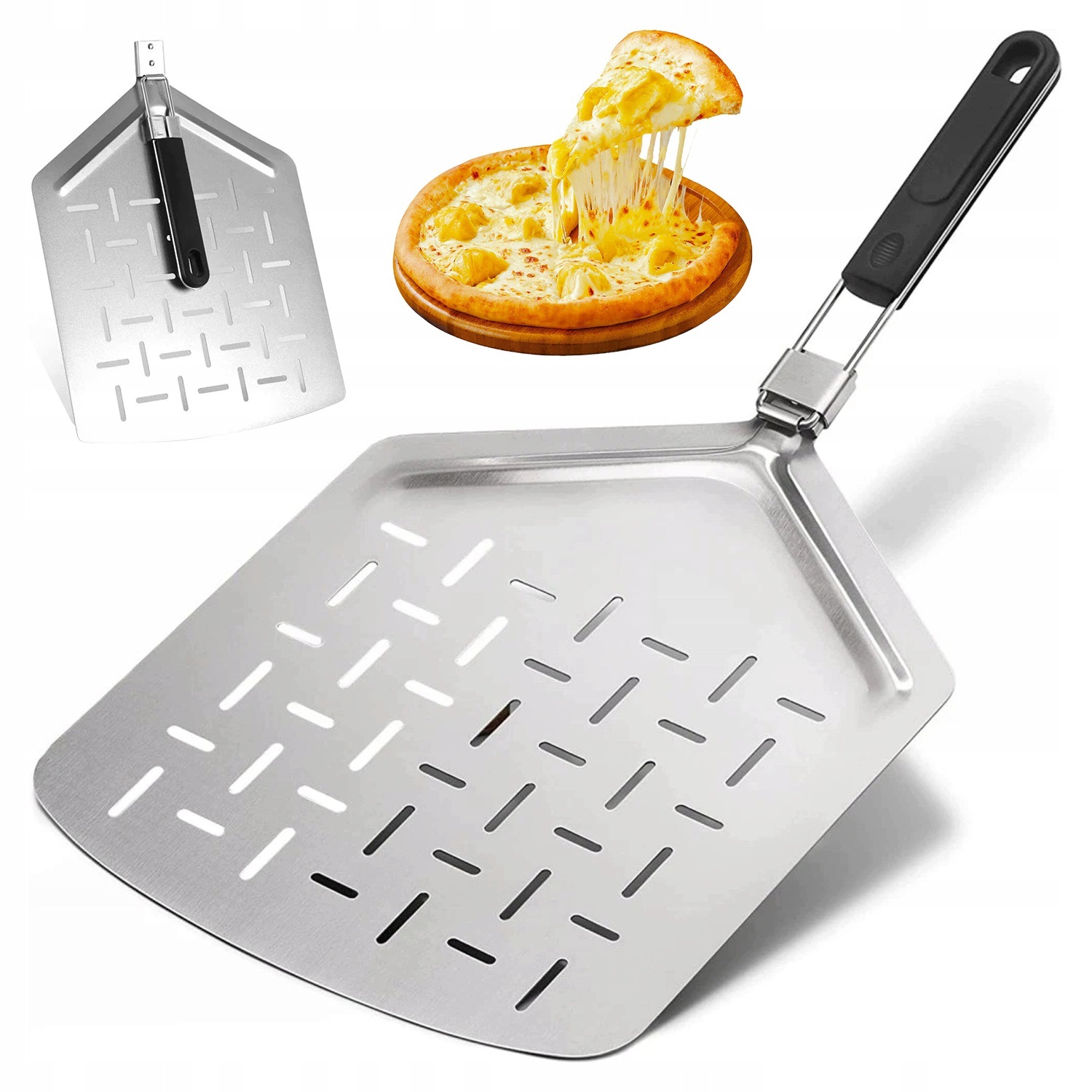 Lopata Na Pizzu Perforovaná Zásuvka Nerezová Ocel Pizza Peel Shovel
