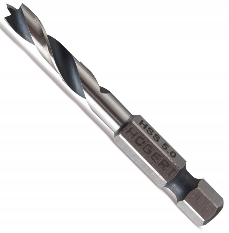 

Wiertło do drewna 5 mm, uchwyt hex Hoegert Technik