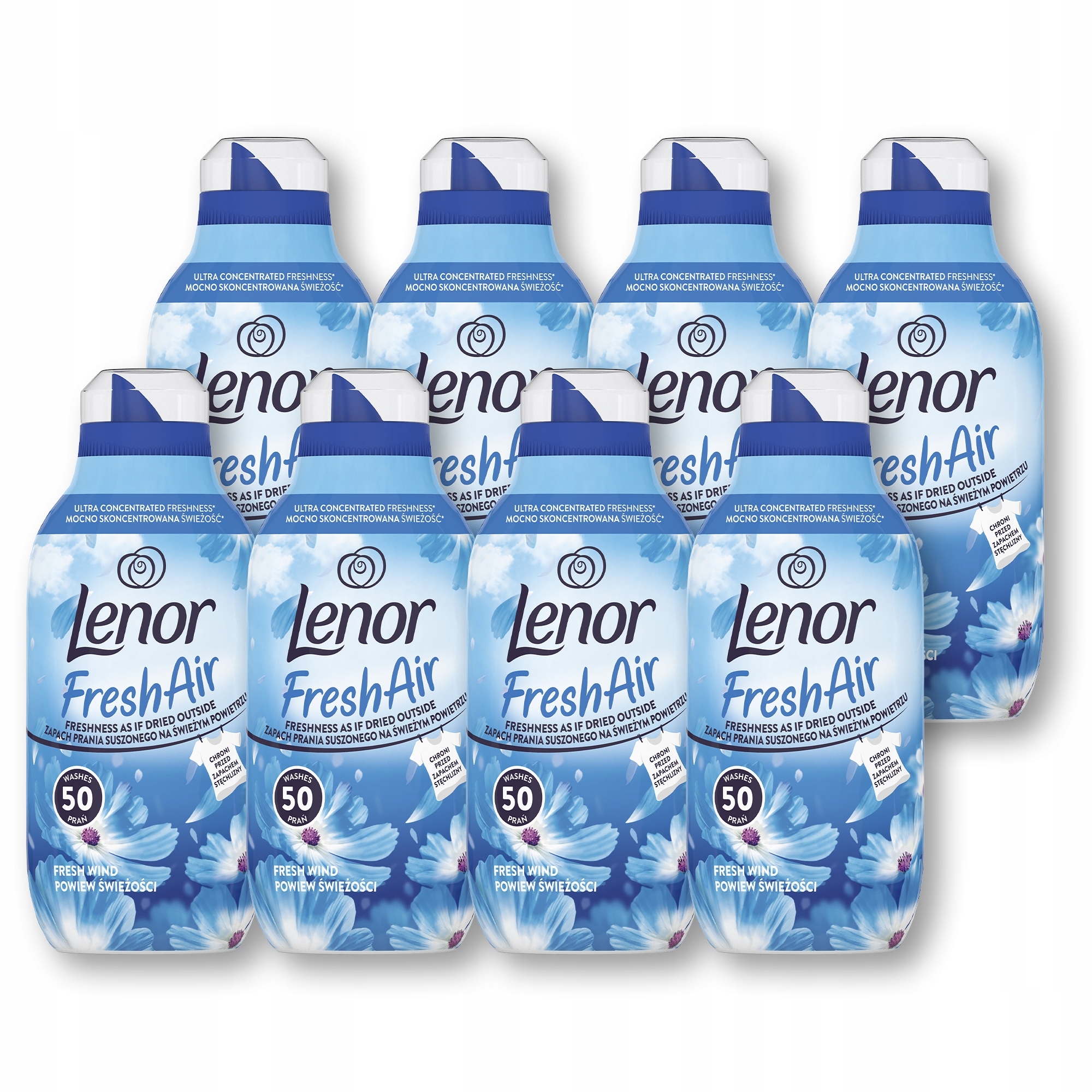 Levně Sada Lenor Fresh Air Effect 8 x Tekutá aviváž na 50 praní, Fresh Wind