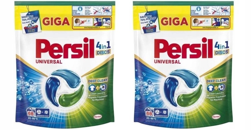 Persil Kapsułki do prania tkanin uniwersalny Discs 4in1 Universal 2x68 szt.