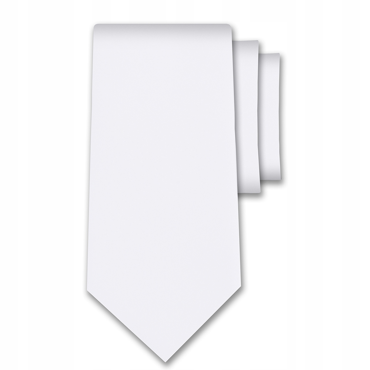 BIAŁY KRAWAT MĘSKI JEDNOLITY GŁADKI JEDNOBARWNY
